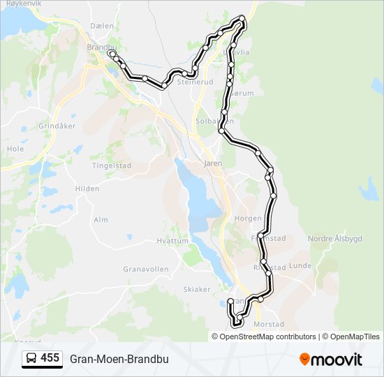 455 bus Line Map