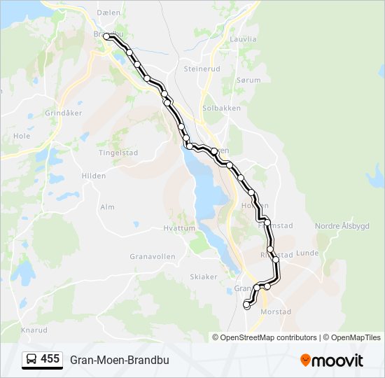 455 bus Line Map