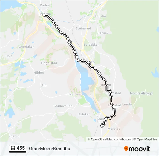 455 Bus Line Map