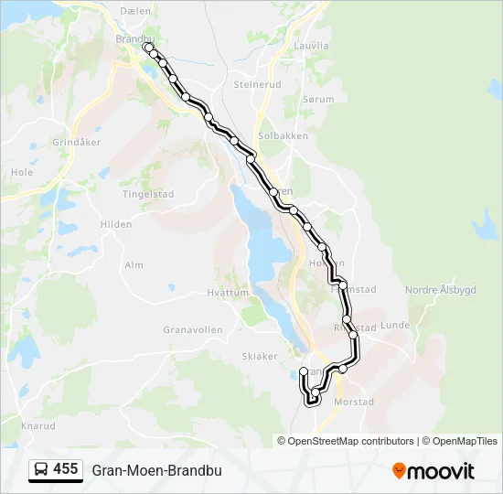 455 Bus Line Map