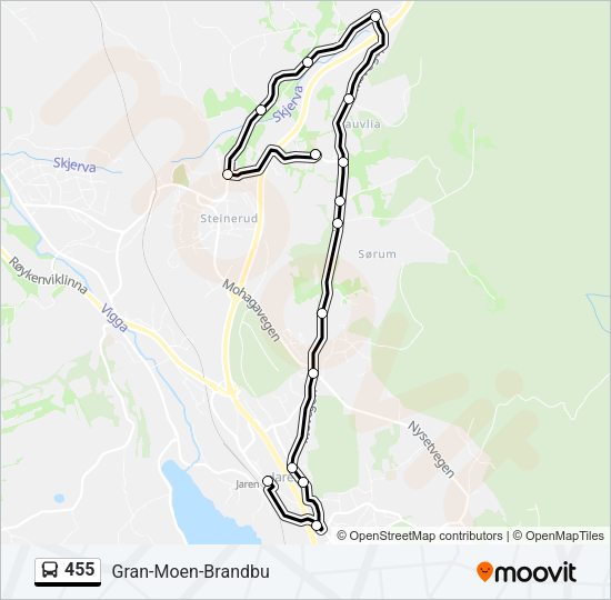 455 Bus Line Map