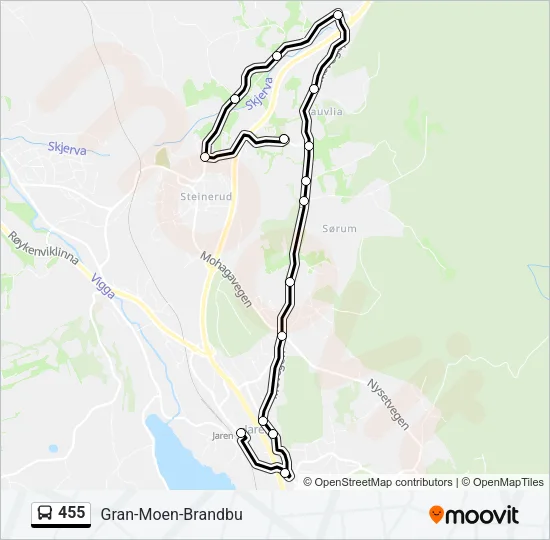 455 Bus Line Map