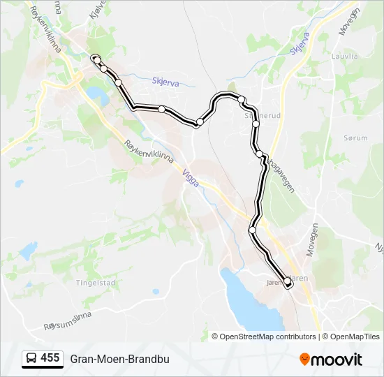 455 Bus Line Map