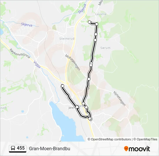 455 Bus Line Map