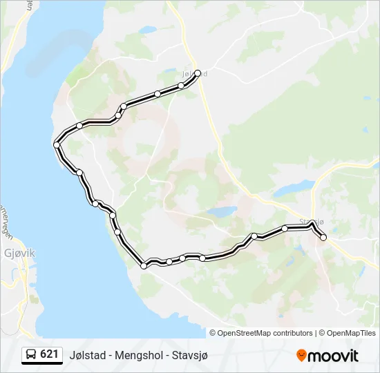 621 Bus Line Map