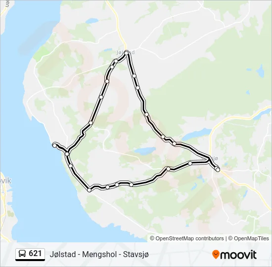 621 Bus Line Map