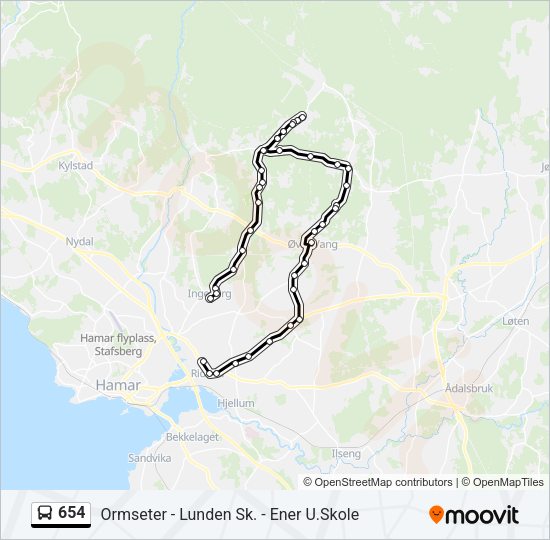 654 Bus Line Map