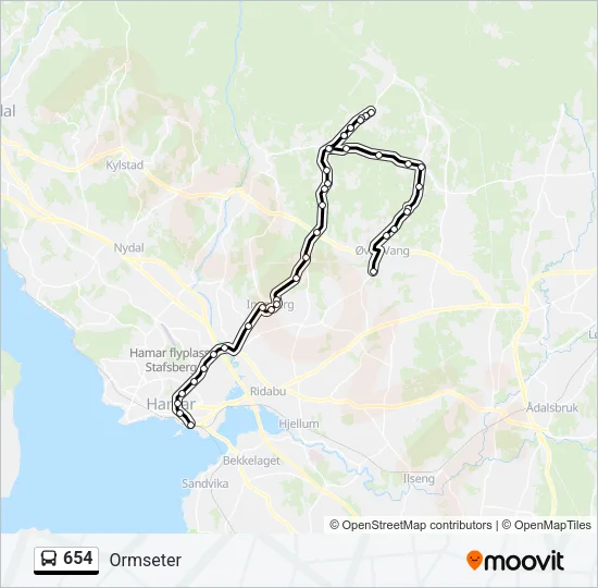 654 Bus Line Map