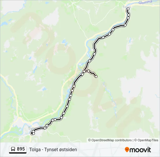 895 Bus Line Map
