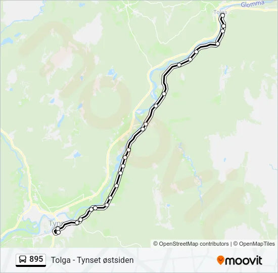 895 Bus Line Map