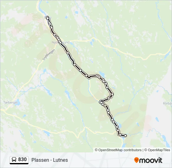 830 Bus Line Map
