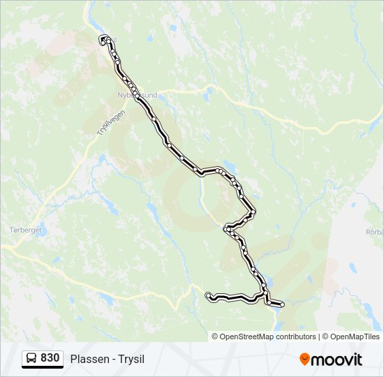 830 Bus Line Map