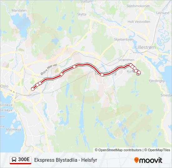 300E Bus Line Map