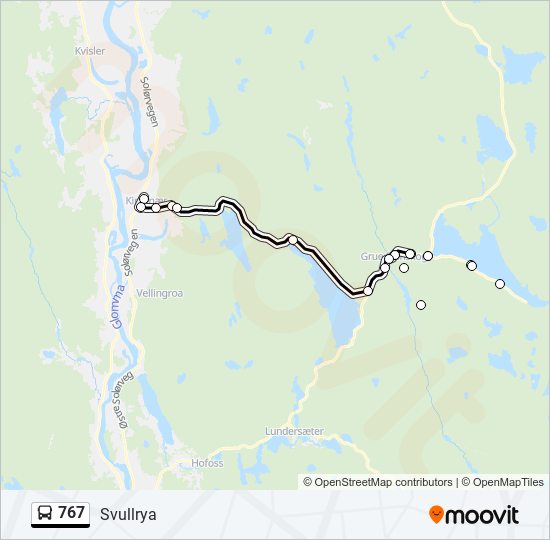 767 bus Line Map