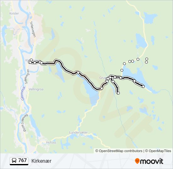 767 bus Line Map