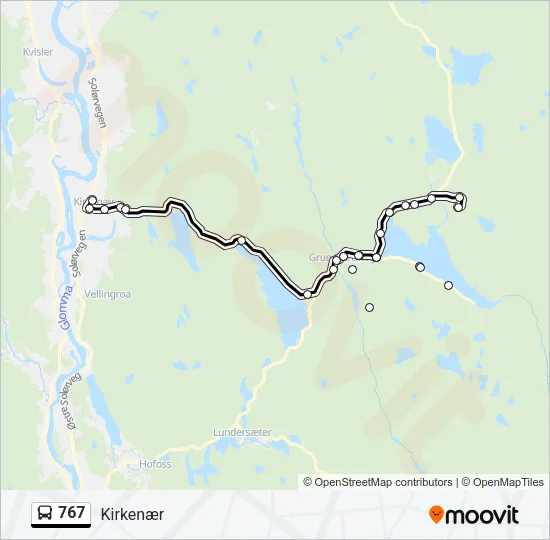 767 Bus Line Map