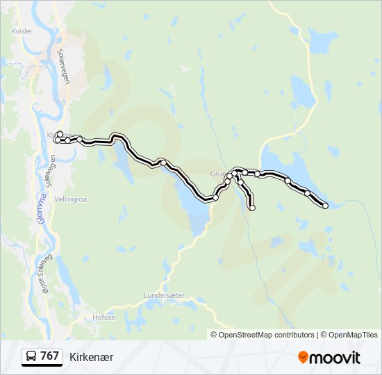 767 bus Line Map