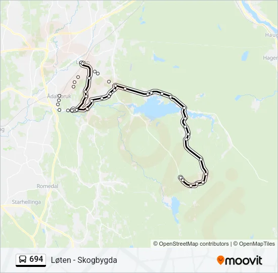 694 Bus Line Map