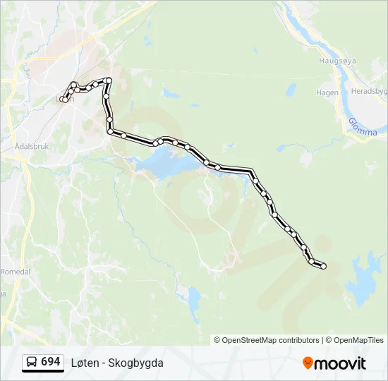 694 Bus Line Map
