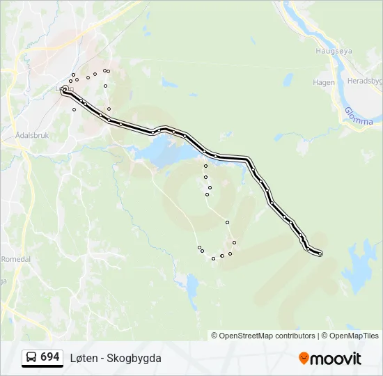 694 Bus Line Map
