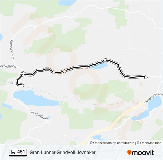 451 bus Line Map