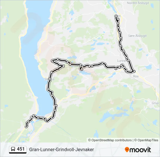 451 Bus Line Map