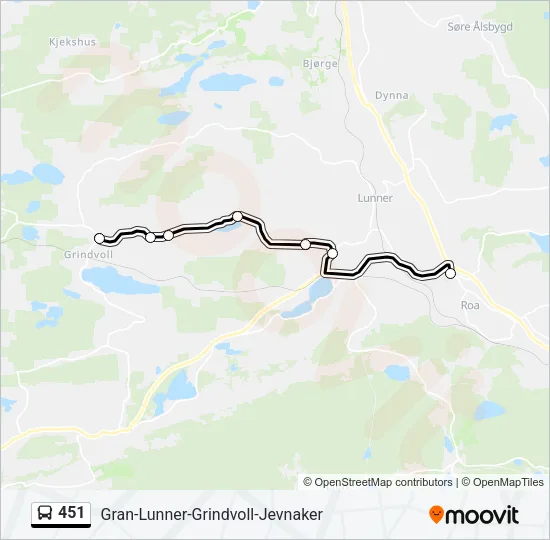 451 Bus Line Map