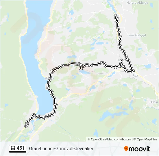 451 Bus Line Map
