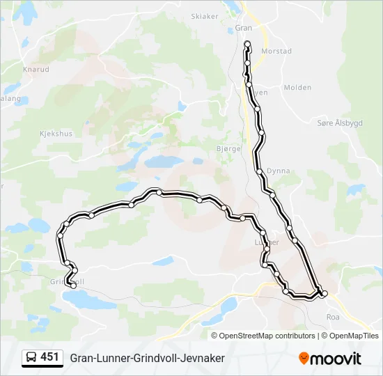 451 Bus Line Map