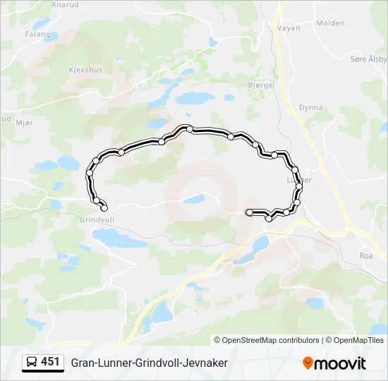 451 Bus Line Map