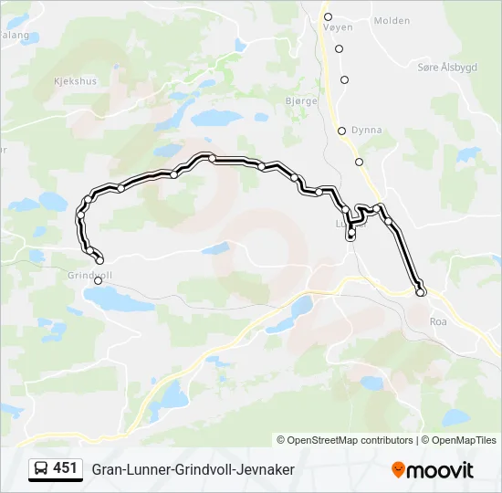 451 Bus Line Map