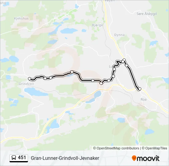 451 Bus Line Map