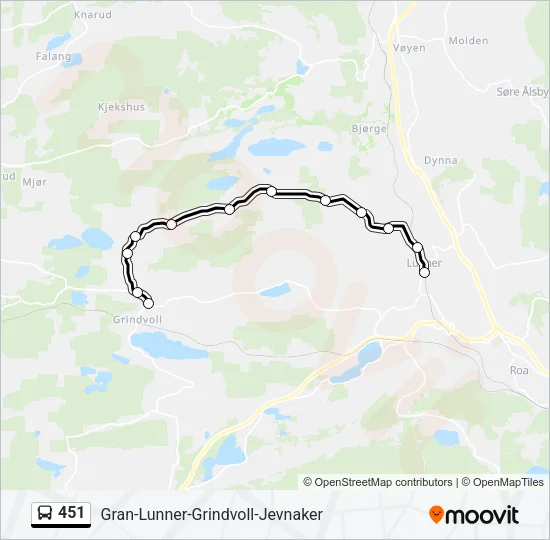 451 Bus Line Map