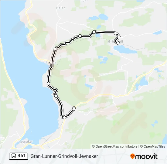 451 Bus Line Map