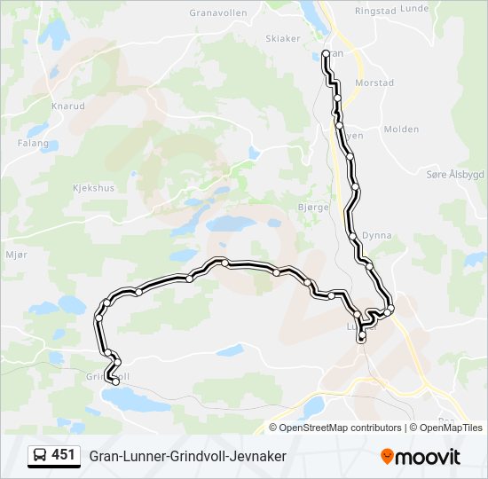 451 bus Line Map