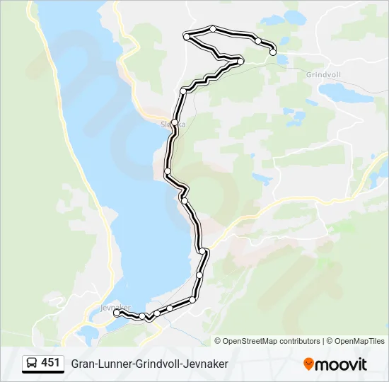 451 Bus Line Map