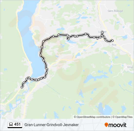 451 bus Line Map