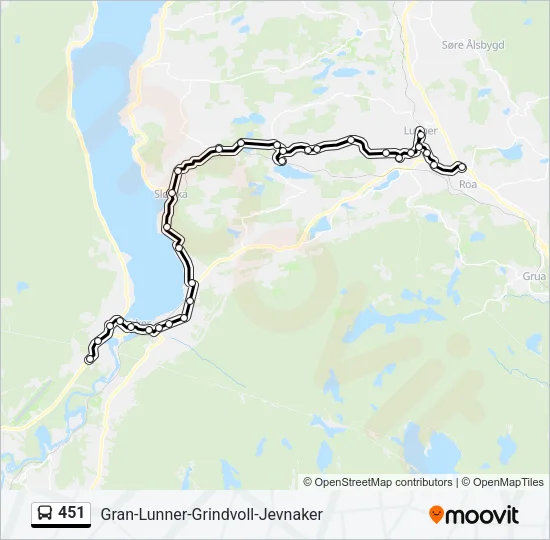 451 Bus Line Map