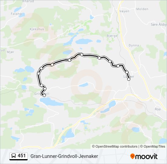 451 bus Line Map