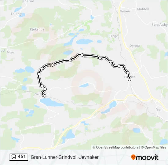 451 Bus Line Map