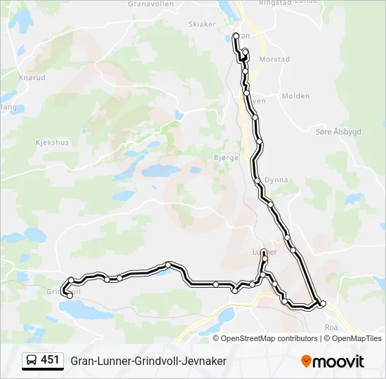451 Bus Line Map