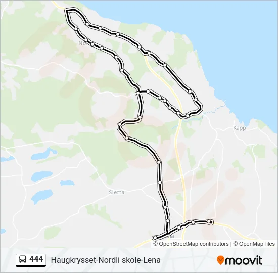 444 Bus Line Map
