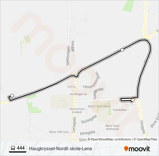 444 Bus Line Map