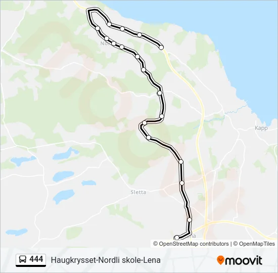 444 Bus Line Map