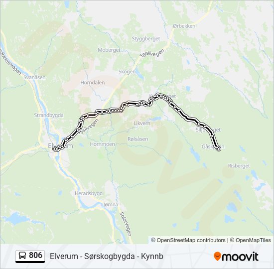 806 bus Line Map