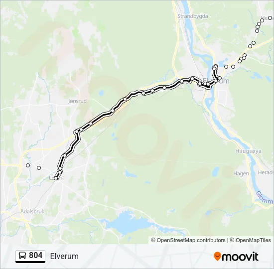 804 Bus Line Map