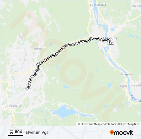 804 Bus Line Map