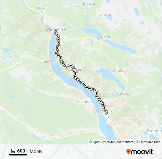 600 Bus Line Map