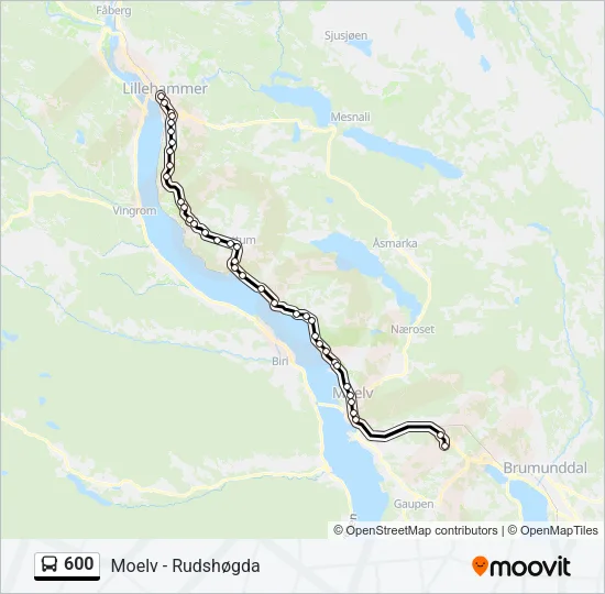 600 Bus Line Map