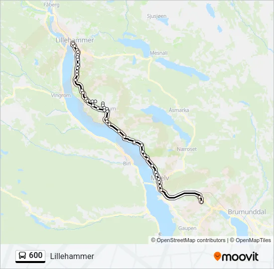 600 Bus Line Map